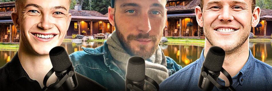 Three men with microphones appear in a podcast-style promotional image with a rustic luxury lodge and forested landscape in the background. Bold text at the bottom reads, "DO THIS TO FIND TOP HIRES." The image suggests a discussion about recruitment and hiring strategies in hospitality. Sage Outdoor Advisory specializes in feasibility studies, appraisals, and consulting services for the outdoor hospitality industry, helping businesses thrive by making data-driven decisions.